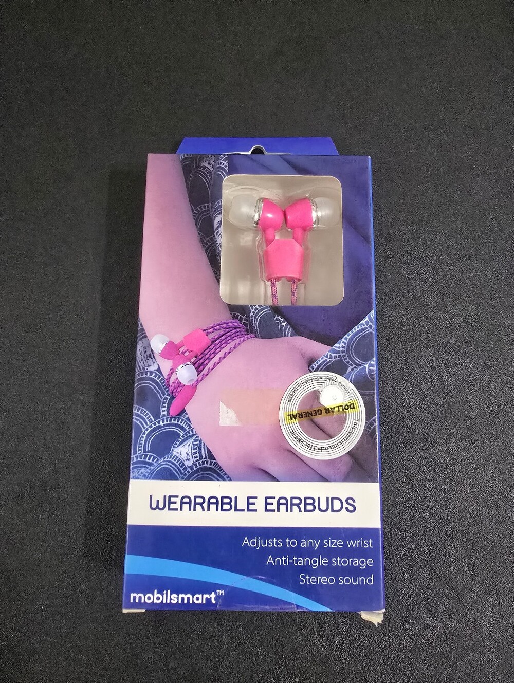 New Mobilsmart Wearable Pink Earbuds - Tangle-Free In-Ear Headphones